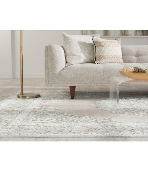 Jaipur Living Malo Medallion Gray/ White Area Rug (7'6"X9'6")