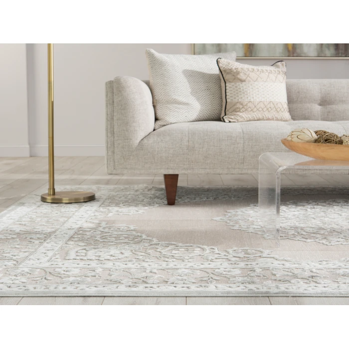 Jaipur Living Malo Medallion Gray/ White Area Rug (8'10"X11'9")