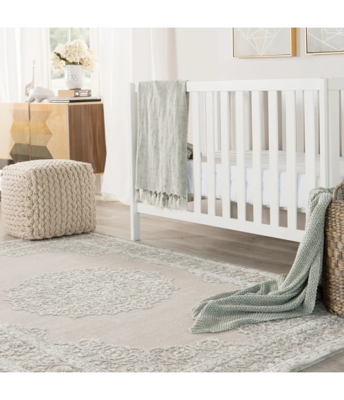 Jaipur Living Malo Medallion Gray/ White Area Rug (7'6"X9'6")