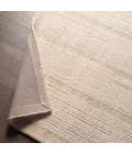 Label J Edher FGN02 Handmade Striped Tan and Cream Area Rug (6'X9')