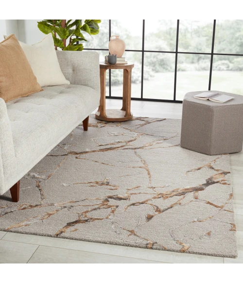 Jaipur Living Shattered Handmade Abstract Light Gray/ Gold Area Rug (9'X12')