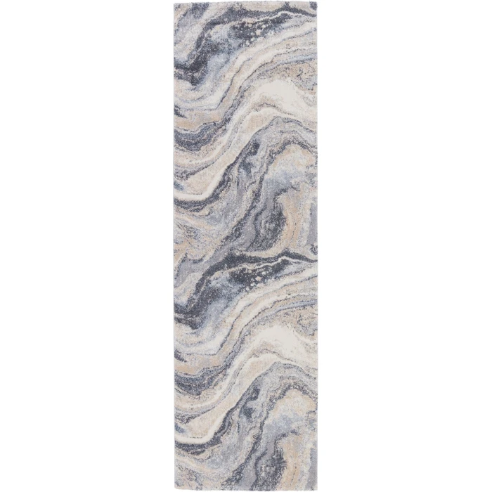 Label J Orion FRR07 Abstract Blue/Gray Area Rug (13'X18')