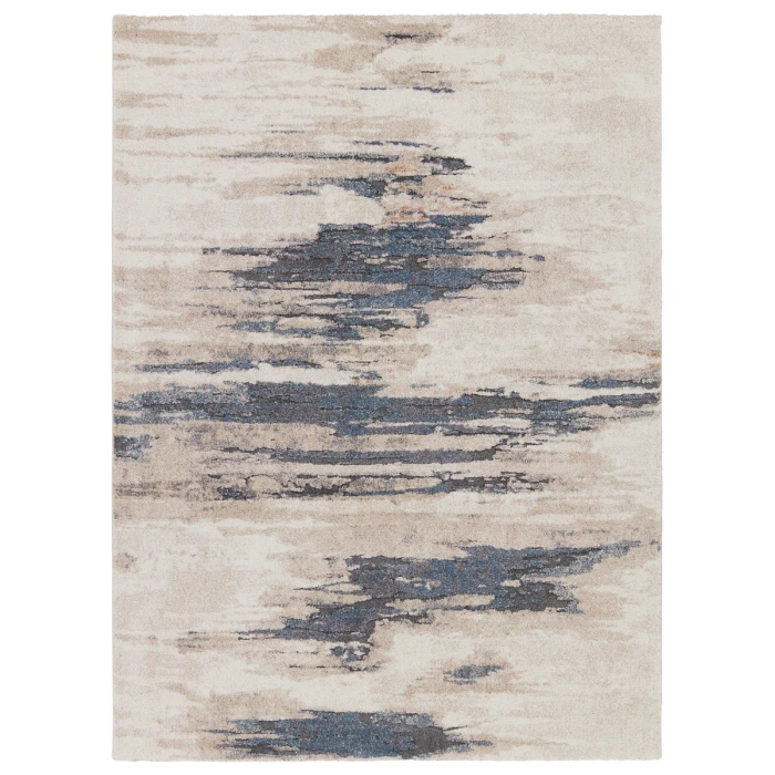 Vibe by Jaipur Living Yushan Abstract White/ Blue Runner Rug 3'X10'