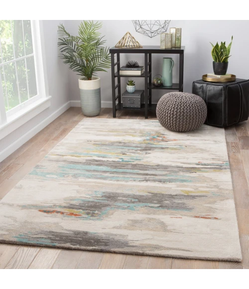 Jaipur Living Ryenn Handmade Abstract Gray/ Blue Round Area Rug 6' RND