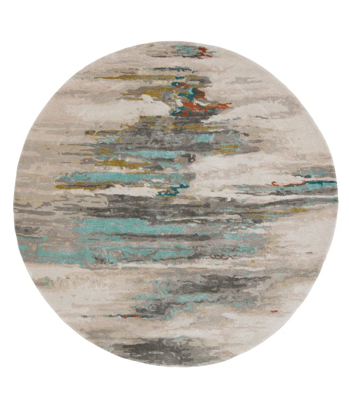 Jaipur Living Ryenn Handmade Abstract Gray/ Blue Round Area Rug 6' RND