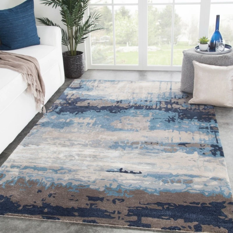 Jaipur Living Benna Handmade Abstract Blue/ Gray Area Rug (5'X8')