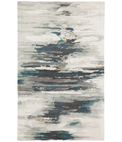 Jaipur Living Ryenn Handmade Abstract Teal/ Gray Area Rug (5'X8')