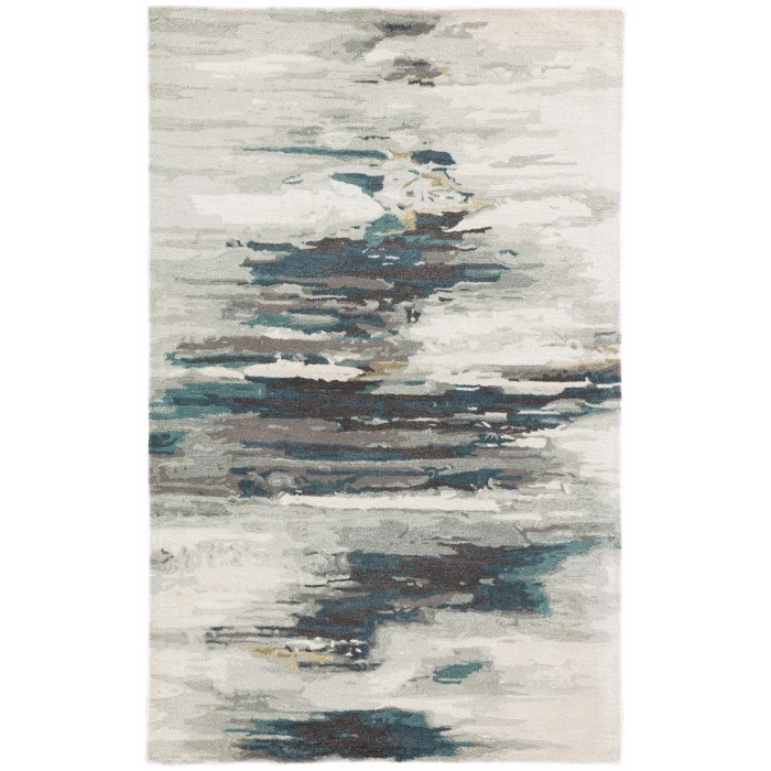 Jaipur Living Ryenn Handmade Abstract Teal/ Gray Area Rug (10'X14')