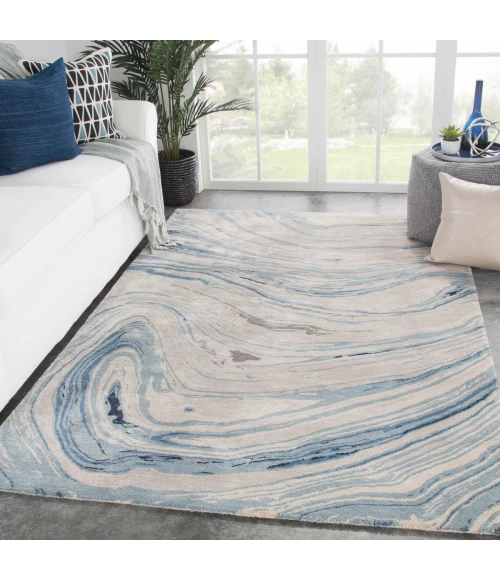 Jaipur Living Atha Handmade Abstract Blue/ Gray Area Rug (6'X9')