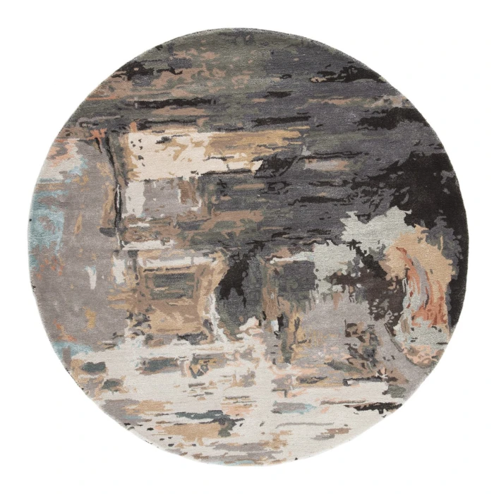 Jaipur Living Luella Handmade Abstract Gray/ Blush Round Area Rug (6'X6')