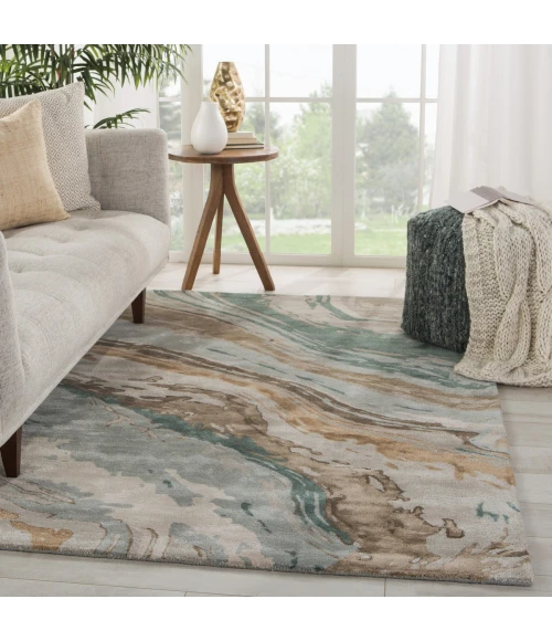 Jaipur Living Conley Handmade Abstract Teal/ Light Gray Area Rug (2'X3')