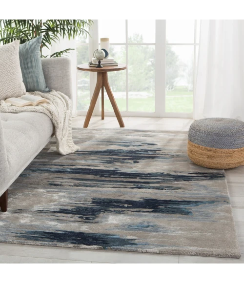 Jaipur Living Ryenn Handmade Abstract Dark Blue/ Gray Area Rug (8'X11')