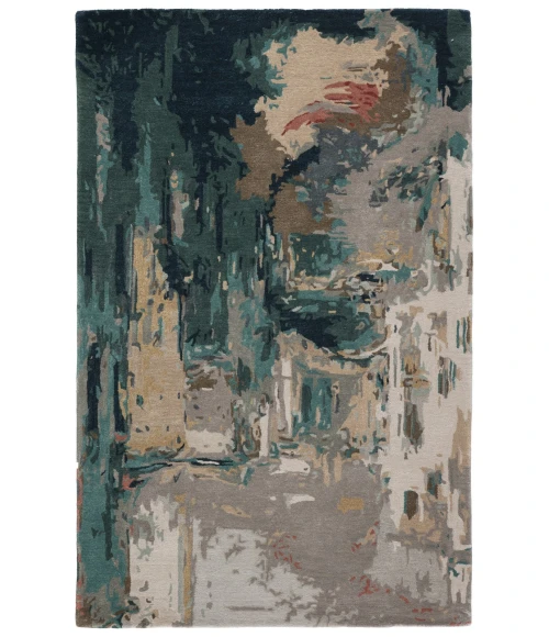 Jaipur Living Luella Handmade Abstract Teal/ Gray Area Rug (5'X8')