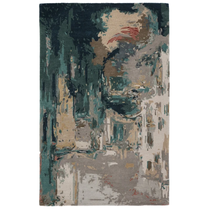 Jaipur Living Luella Handmade Abstract Teal/ Gray Area Rug (5'X8')