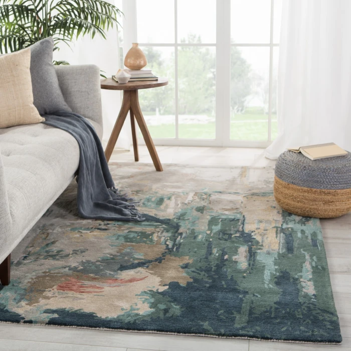 Jaipur Living Luella Handmade Abstract Teal/ Gray Area Rug (5'X8')