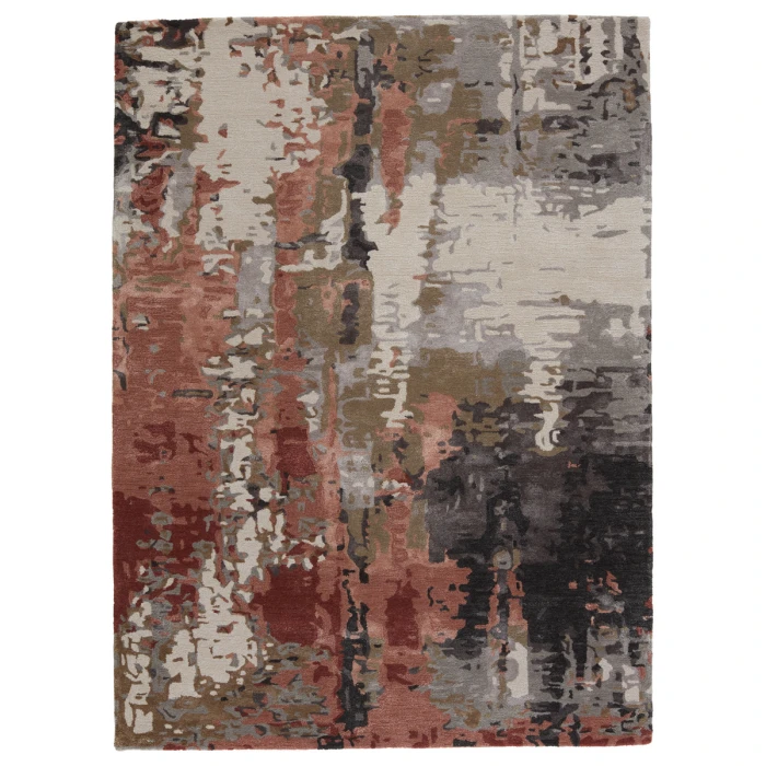 Jaipur Living Matcha Handmade Abstract Gray/ Red Area Rug 10'X14'