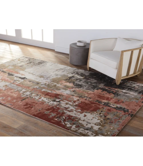 Jaipur Living Matcha Handmade Abstract Gray/ Red Area Rug 8'X11'