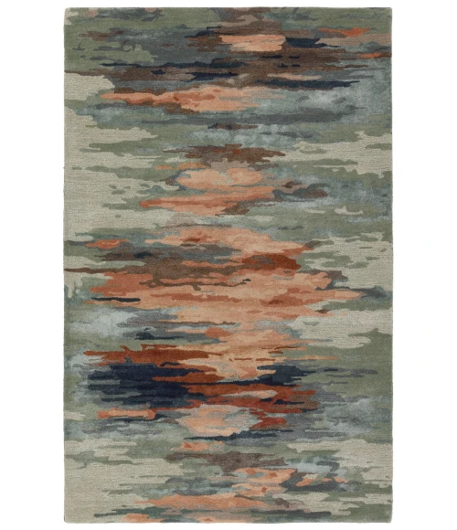 Jaipur Living Ryenn Handmade Abstract Sage/ Peach Area Rug 9'X12'