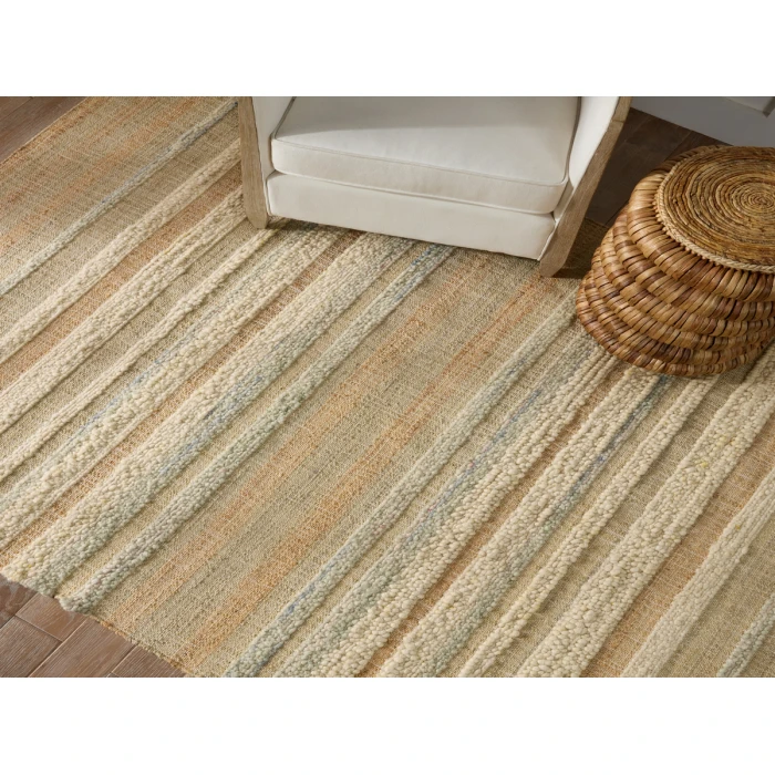 Jaipur Living Eirene Natural Striped Beige/ Blue Area Rug 2'X3'