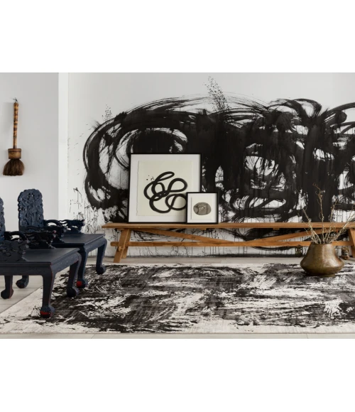 Jaipur Living Dusk Abstract Black/ Cream Area Rug 8'X10'