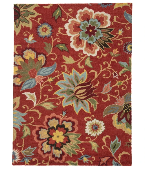Jaipur Living Zamora Handmade Floral Red/ Multicolor Area Rug (8'X10')