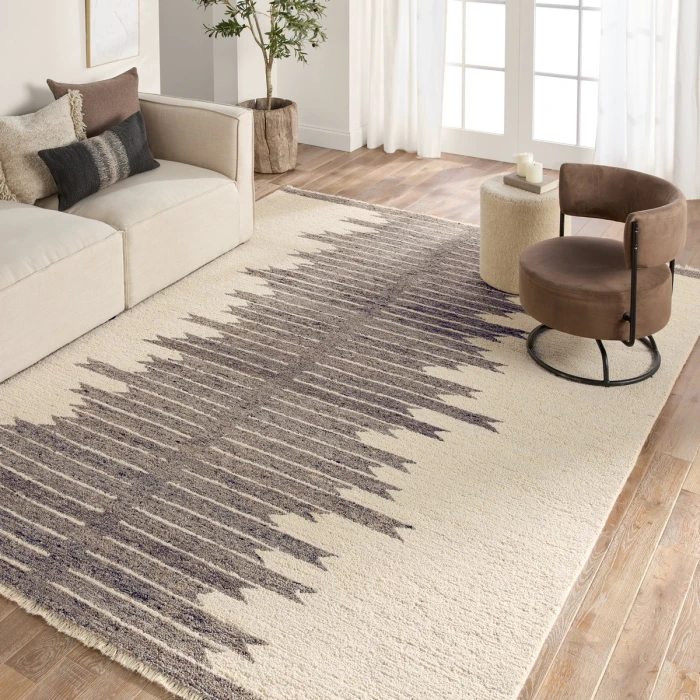 Jaipur Living Chaima HAD07 Tufted Striped Gray/White Runner (3'X10')