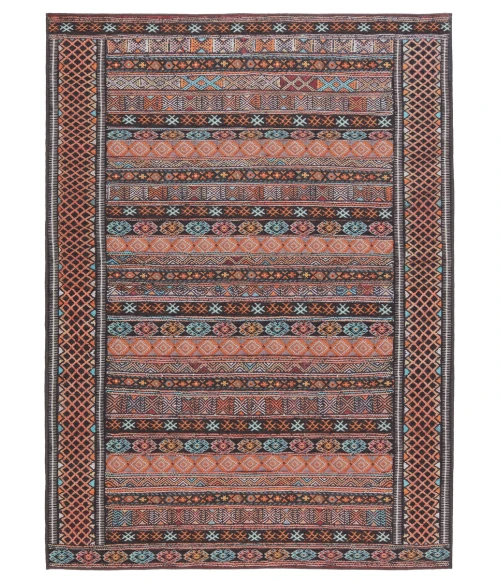 Kate Lester + Jaipur Living Auril Tribal Multicolor/ Orange Area Rug 7'6"X10'