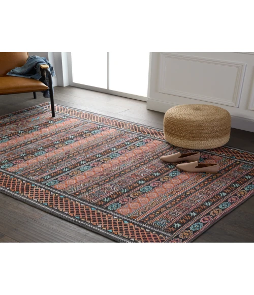 Kate Lester + Jaipur Living Auril Tribal Multicolor/ Orange Area Rug 7'6"X10'