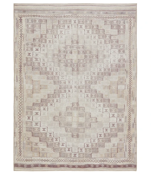 Kate Lester + Jaipur Living Davina Tribal Beige/ Burgundy Area Rug 7'6"X10'