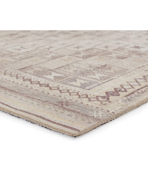Kate Lester + Jaipur Living Davina Tribal Beige/ Burgundy Area Rug 7'6"X10'
