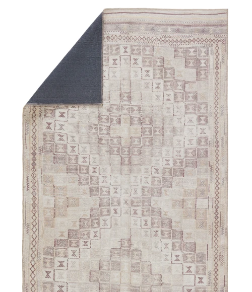Kate Lester + Jaipur Living Davina Tribal Beige/ Burgundy Area Rug 7'6"X10'