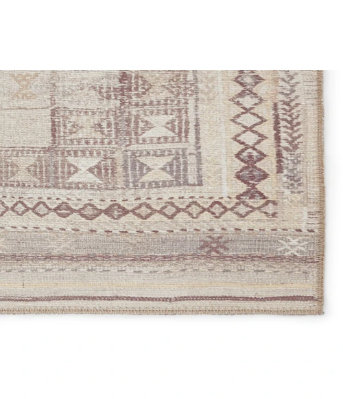 Kate Lester + Jaipur Living Davina Tribal Beige/ Burgundy Area Rug 7'6"X10'