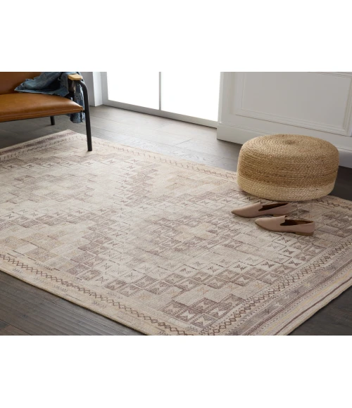 Kate Lester + Jaipur Living Davina Tribal Beige/ Burgundy Area Rug 7'6"X10'