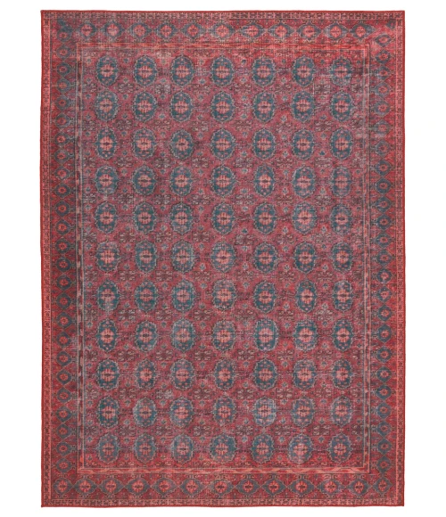 Kate Lester + Jaipur Living Kalinar Damask Dark Red/ Blue Area Rug 9'X12'