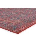 Kate Lester + Jaipur Living Kalinar Damask Dark Red/ Blue Runner Rug 2'6"X10'