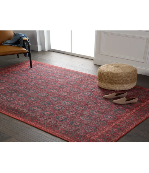 Kate Lester + Jaipur Living Kalinar Damask Dark Red/ Blue Area Rug 9'X12'