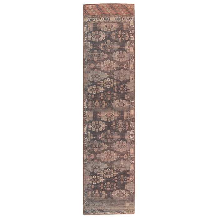 Kate Lester + Jaipur Living Minerva Tribal Brown/ Terracotta Runner Rug 2'6"X10'