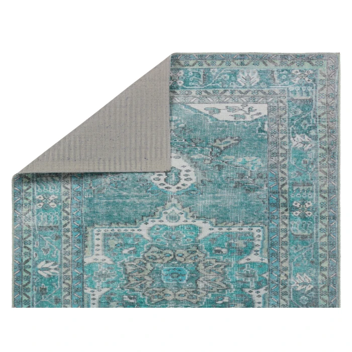 Kate Lester + Jaipur Living Tamara Medallion Teal/ Green Runner Rug 3'X10'