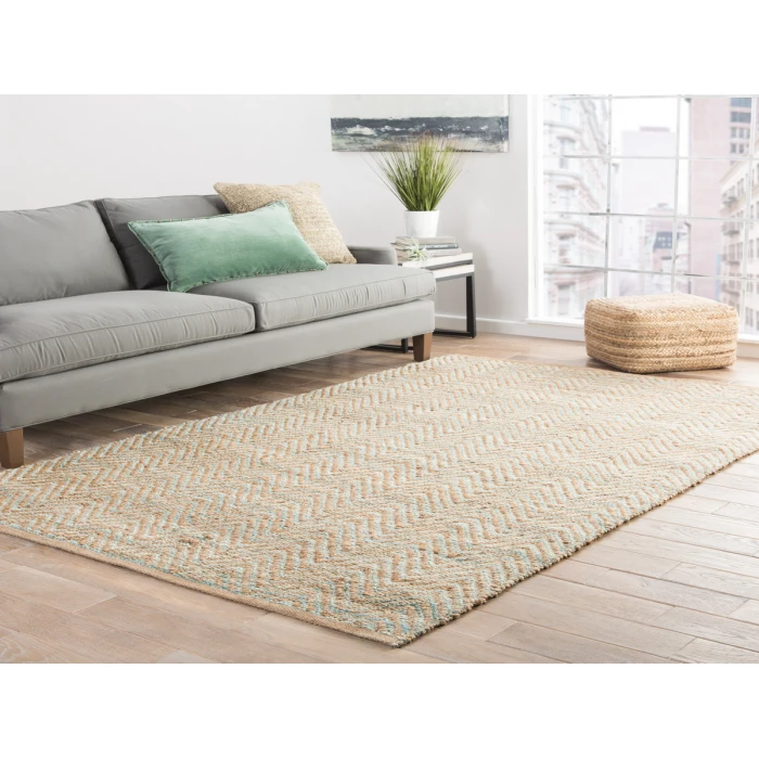 Jaipur Living Reap Natural Chevron Tan/ Green Area Rug (3'6"X5'6")