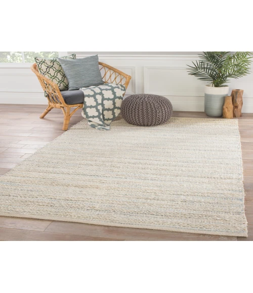 Jaipur Living Canterbury Natural Stripe White/ Blue Area Rug (9'6"X13'6")