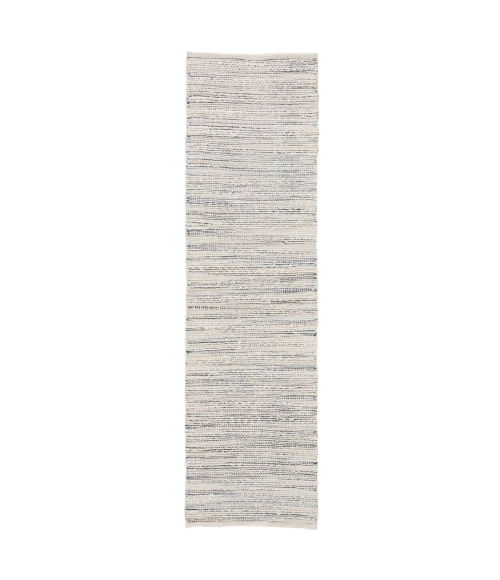 Jaipur Living Canterbury Natural Stripe White/ Blue Runner Rug (2'6"X9')