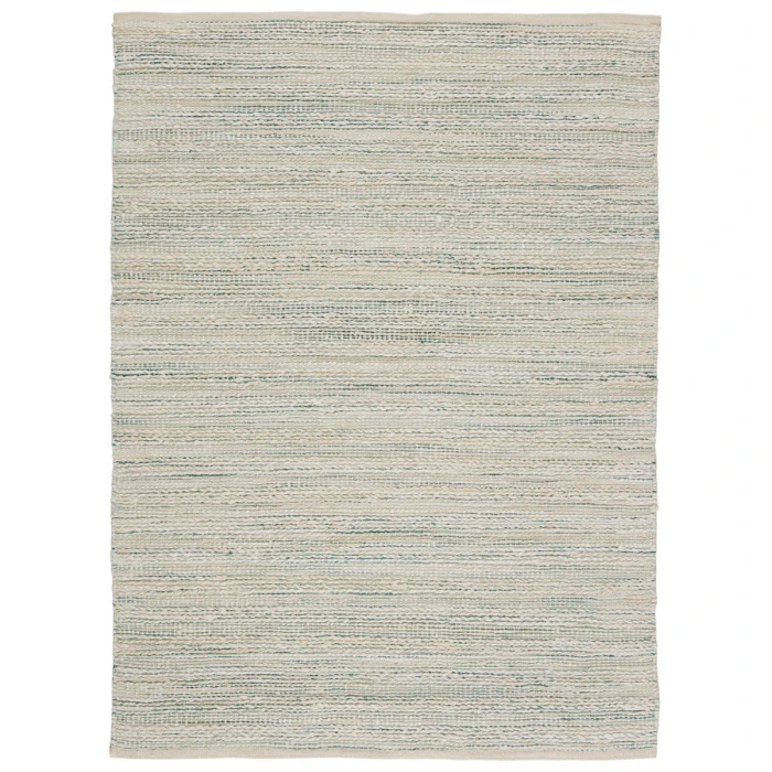 Jaipur Living Canterbury Natural Stripe White/ Turquoise Area Rug (9'6"X13'6")