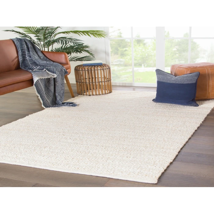 Jaipur Living Canterbury Handmade Solid White/ Beige Area Rug (2'6"X4')