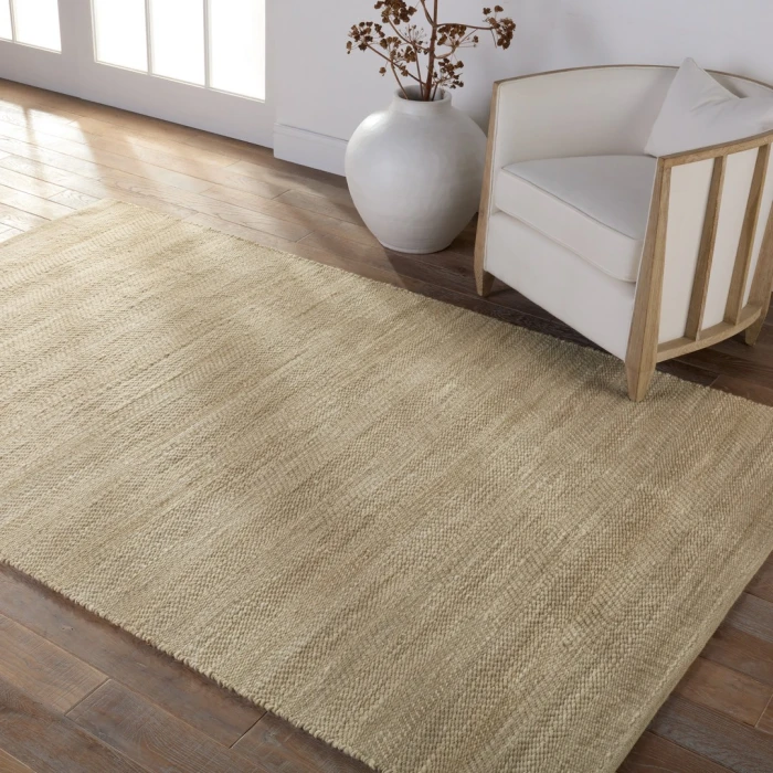 Kate Lester + Jaipur Living Esdras Handmade Solid Beige/ Gray Area Rug 9'X12'