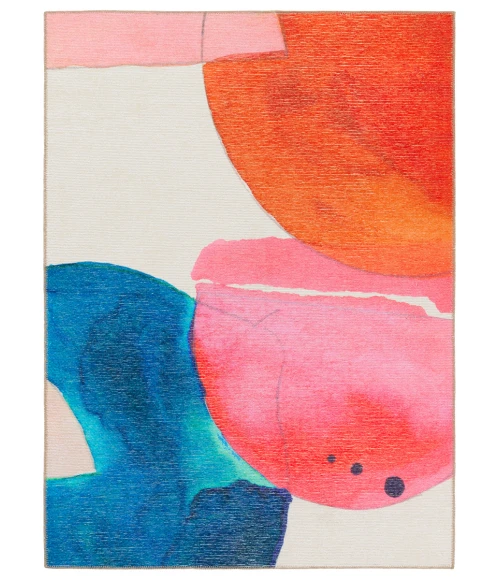 Sonic Powerloomed Indoor Abstract Pink/ Multicolor Area Rug 9'X12'