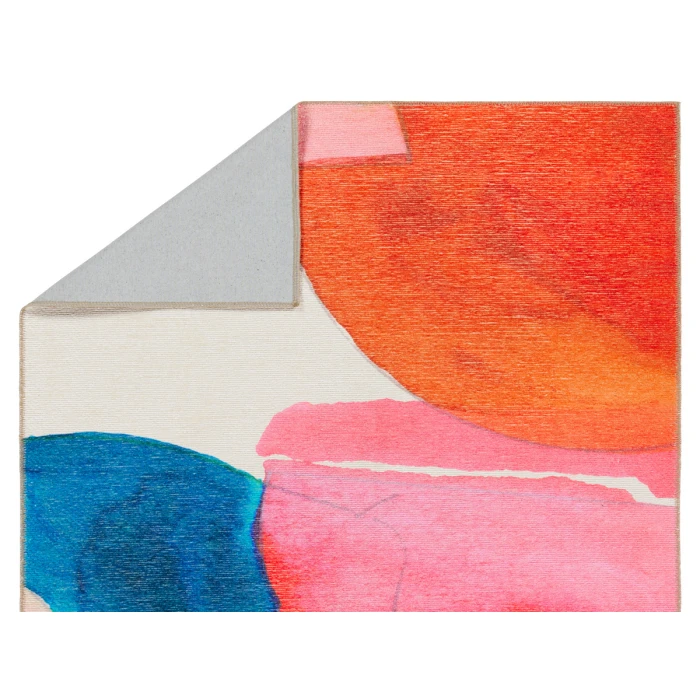 Sonic Powerloomed Indoor Abstract Pink/ Multicolor Area Rug 9'X12'