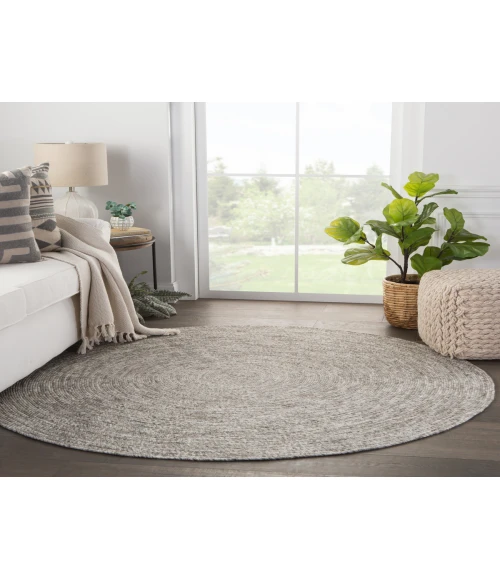 Jaipur Living Tenby Natural Solid Gray/ White Round Area Rug (6'X6')