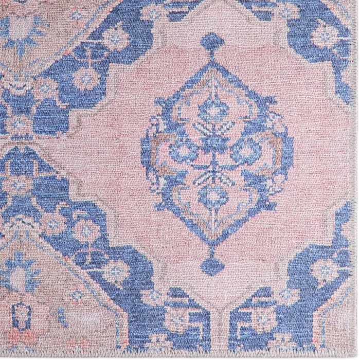 Vibe by Jaipur Living Adalee Medallion Pink/ Blue Runner Rug (2'6"X10')