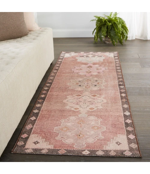 Vibe by Jaipur Living Chilton Medallion Pink/ Brown Runner Rug (2'6"X10')