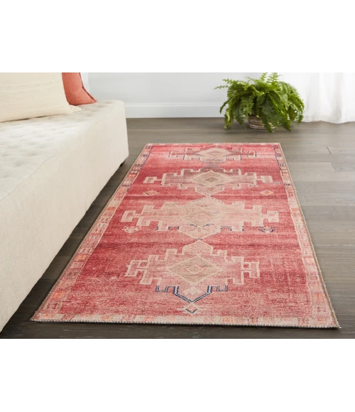 Vibe by Jaipur Living Evadne Medallion Pink/ Blue Runner Rug (2'6"X12')
